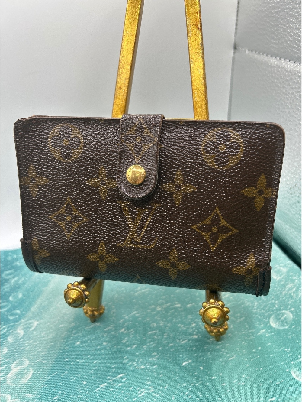 Vintage Louis Vuitton Monogram French Purse Kisslock Wallet - Made in Spain